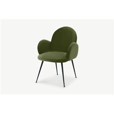 Bonnie chaise velours vert lierre