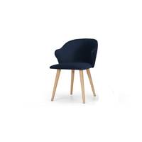 Sigrid chaise velours bleu roi et chêne