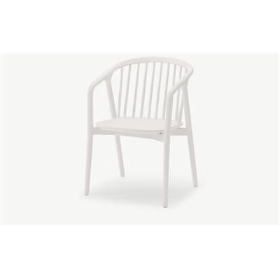 Tacoma chaise avec accoudoirs hévéa lasuré blanc