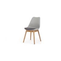 Thelma chaise bois de chêne et plastique gris