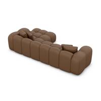 Cotton canapé d'angle droit en cuir marron chocolat