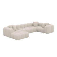 Cotton canapé panoramique angle gauche en tissu bouclé toffe