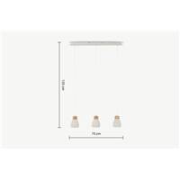 Albert suspension triple, gris doux et bois clair