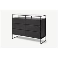 Kilby grande commode bois de manguier noir et métal noir