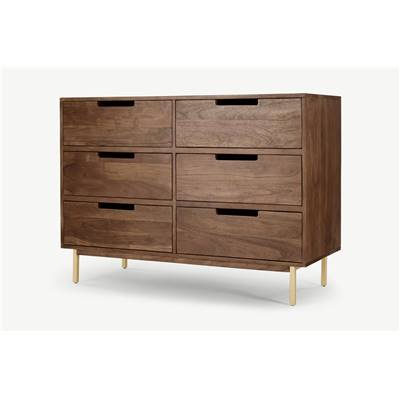 Tayma grande commode bois d'acacia et laiton