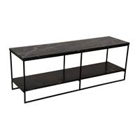 Palacio console acier noir et pierre