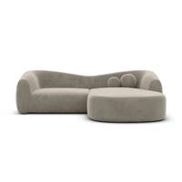 Rico canapé d'angle droit en velours beige foncé