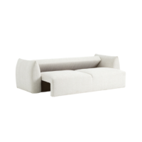Picabi canapé 3 places convertible en tissu chenille écru