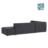 Ginger canapé d'angle gauche convertible polyester gris charbon