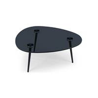 Kraft petite table basse verre fumé et métal noir