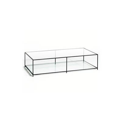 Bysil table basse rectangulaire verre trempé noir