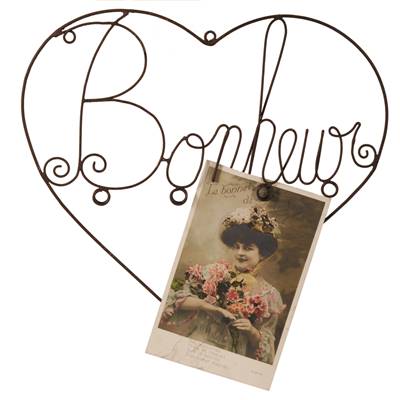 Porte photo coeur "bonheur"