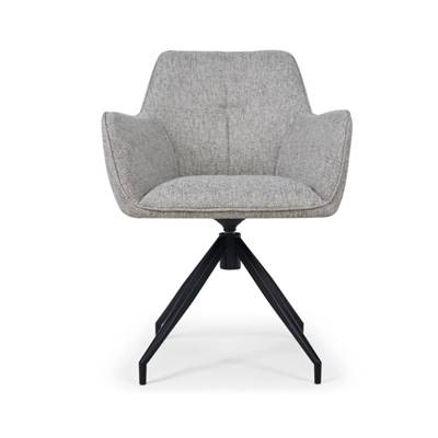Olivier chaise de bureau tissu gris Dorian et métal noir