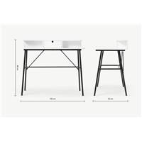 Pascal bureau bois blanc et métal noir