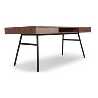 Dinavi bureau en bois noyer et métal noir