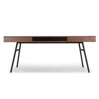 Dinavi bureau en bois noyer et métal noir