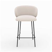 Nalon chaise ilot central tissu beige pieds métal noir H68