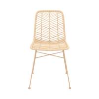 Capurgana chaise en rotin et pieds en métal beige