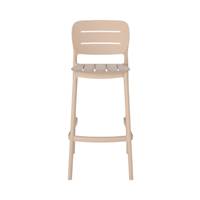Cassia chaise de bar d'extérieur en plastique beige H75cm