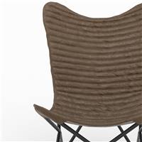 Nybron fauteuil papillon en cuir patiné marron