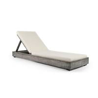 Iris chaise longue extérieur bois d'acacia écru
