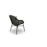 Hamy fauteuil extérieur rotin écru et noir