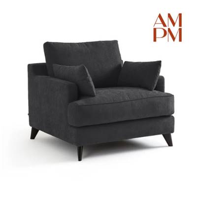 Eniwla fauteuil viscose gris anthracite