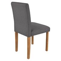 Clayton chaise en tissu gris foncé et pieds en bois d'hévéa