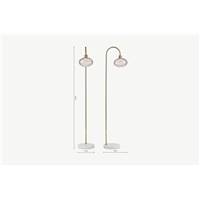 Tilbury lampadaire en laiton et en verre blush