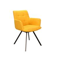Funky fauteuil de table en tissu jaune