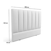 Driska tête de lit 200cm en velours gris clair