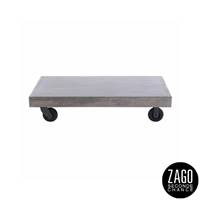 Stone table basse en béton rectangulaire à roulettes