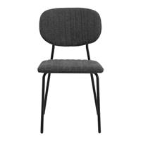 Kota lot de 4 chaises de repas en tissu gris foncé pieds métal noir