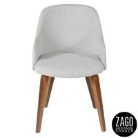 Kyo chaise avec petits accoudoirs en tissu gris clair
