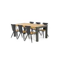 Kiko table à manger extensible acacia et métal
