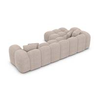 Cotton canapé d'angle gauche en tissu texturé beige