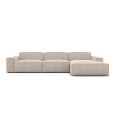 Beluga canapé d'angle droit tissu texturé beige