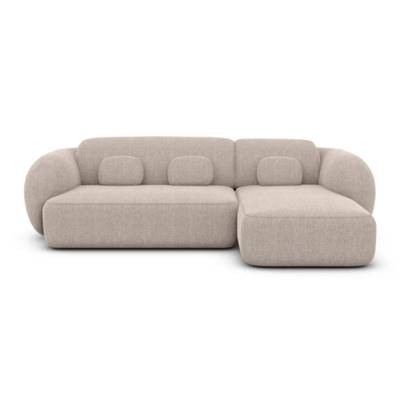 Bulane canapé d'angle droit en tissu texturé beige