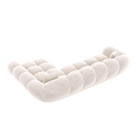Sigono canapé d'angle droit en velours crème