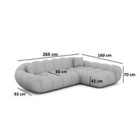 Sigono canapé d'angle droit en velours beige foncé