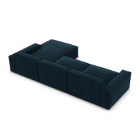 Stacele canapé d'angle droit en velours bleu pétrole