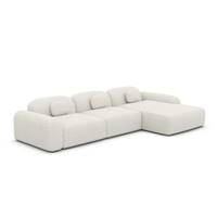 Buccana canapé d'angle droit bouclé blanc