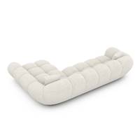 Sigono canapé d'angle droit en tissu bouclé blanc
