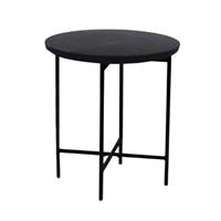 Maize table basse ronde en marbre noir et métal Ø50cm