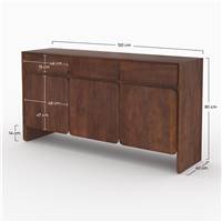 Baty buffet en bois de manguier 3 portes et 3 tiroirs
