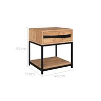 Zen table de chevet en bois d'acacia et métal