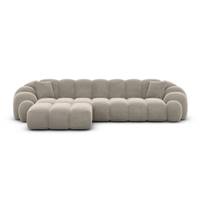 Dolban canapé d'angle gauche en velours beige foncé