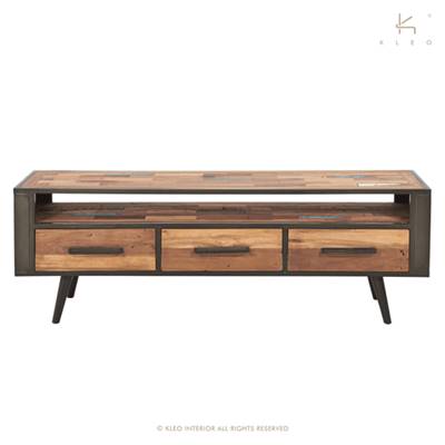 Soho meuble TV bois de bateau recyclé 1 niche 3 tiroirs