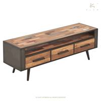 Soho meuble TV bois de bateau recyclé 1 niche 3 tiroirs