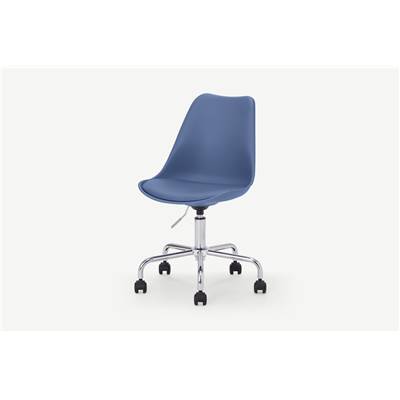 Deon chaise de bureau bleu roi et chrome